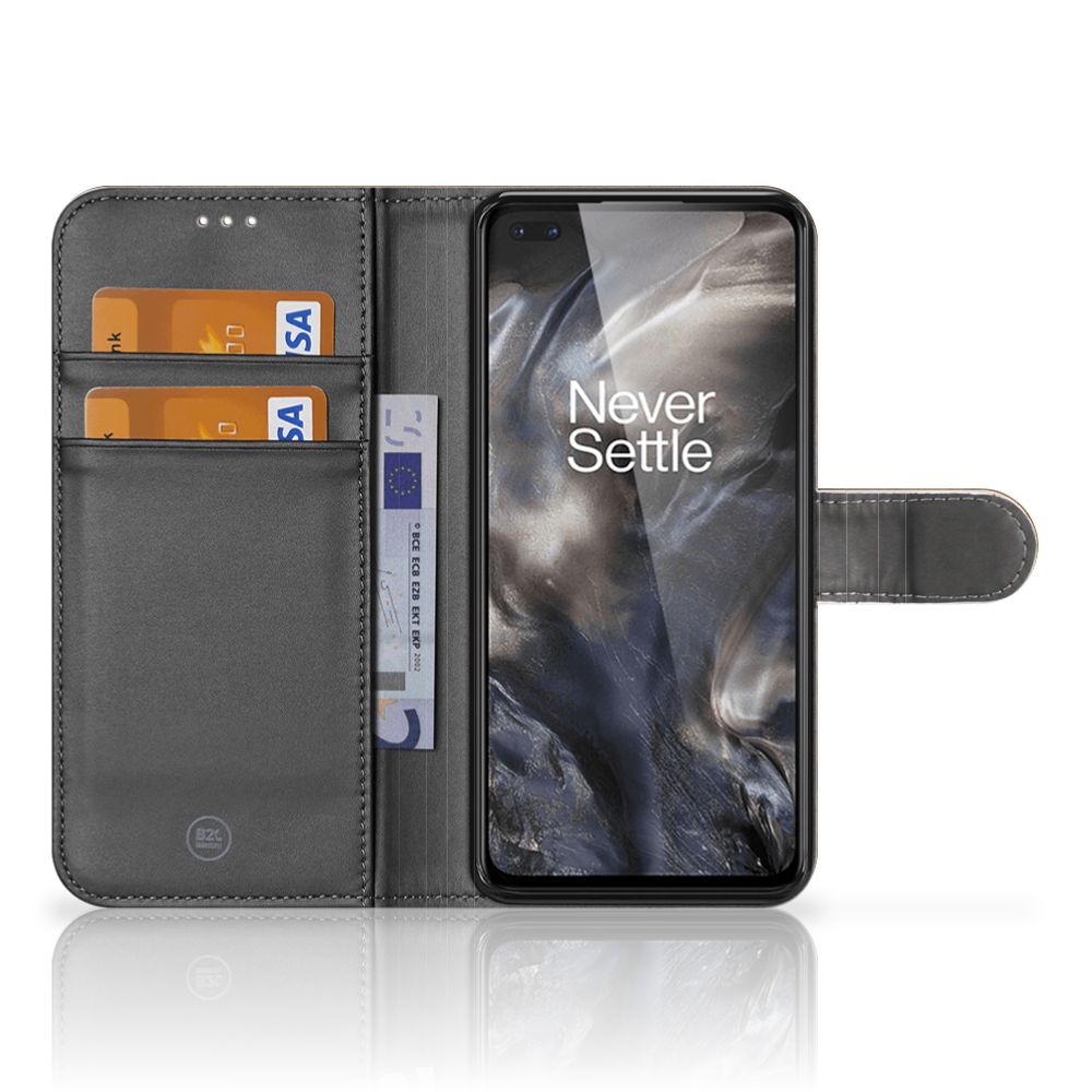 OnePlus Nord Book Style Case Donker Hout