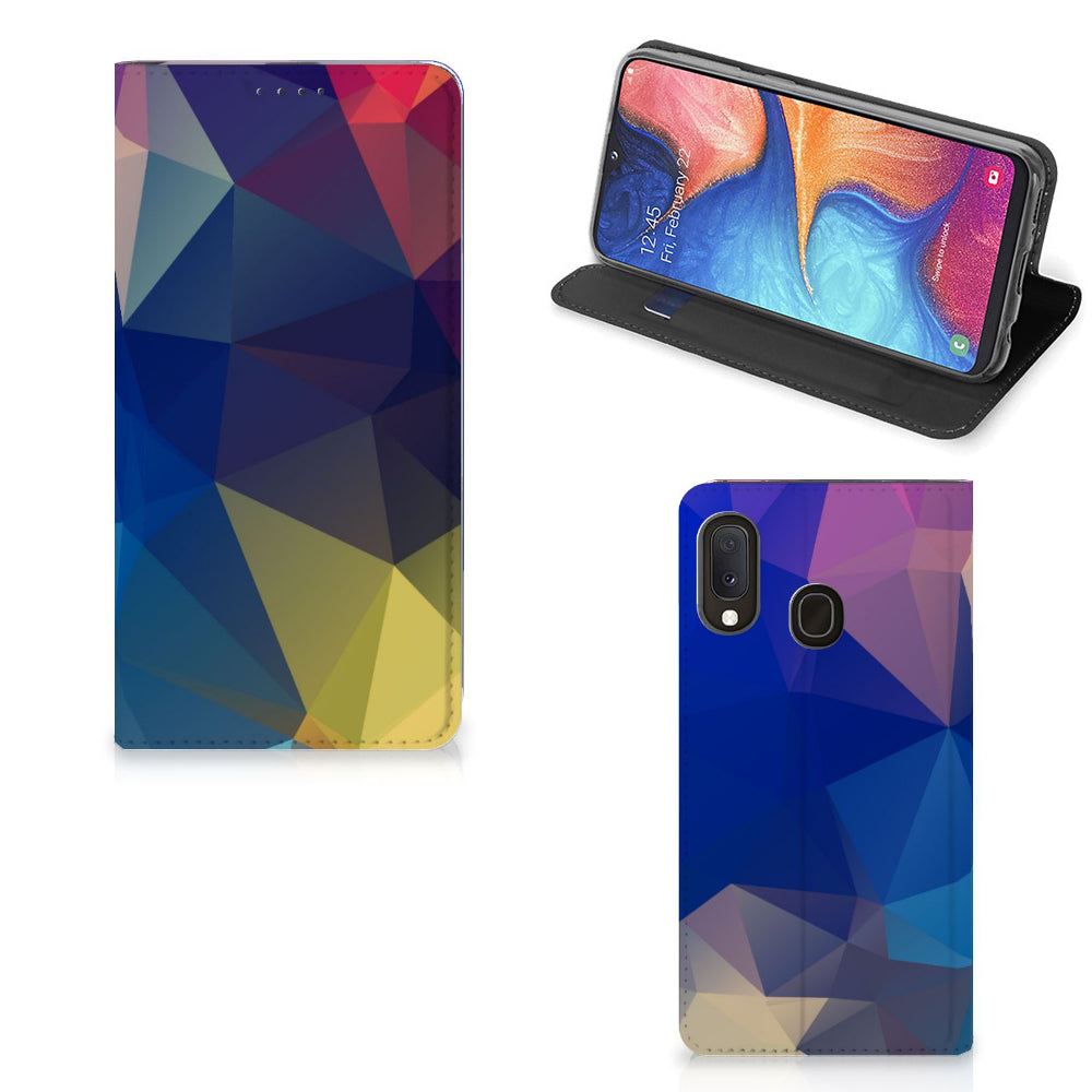 Samsung Galaxy A20e Stand Case Polygon Dark