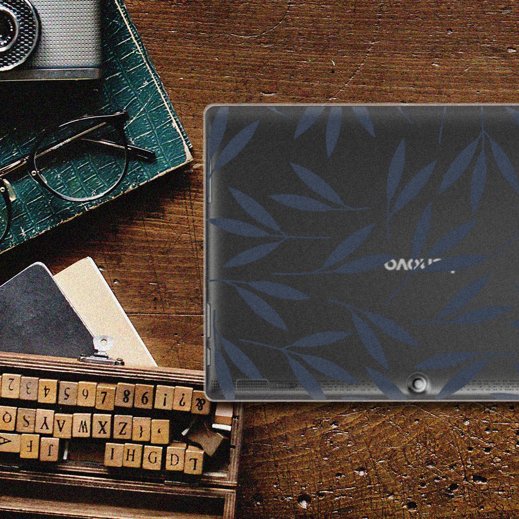 Lenovo Tab 10 | Tab 2 A10-30 Siliconen Hoesje Leaves Blue - B2C Telecom