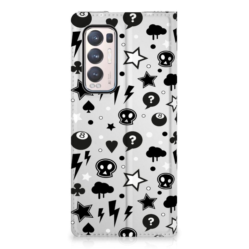 Mobiel BookCase OPPO Find X3 Neo Silver Punk - B2C Telecom