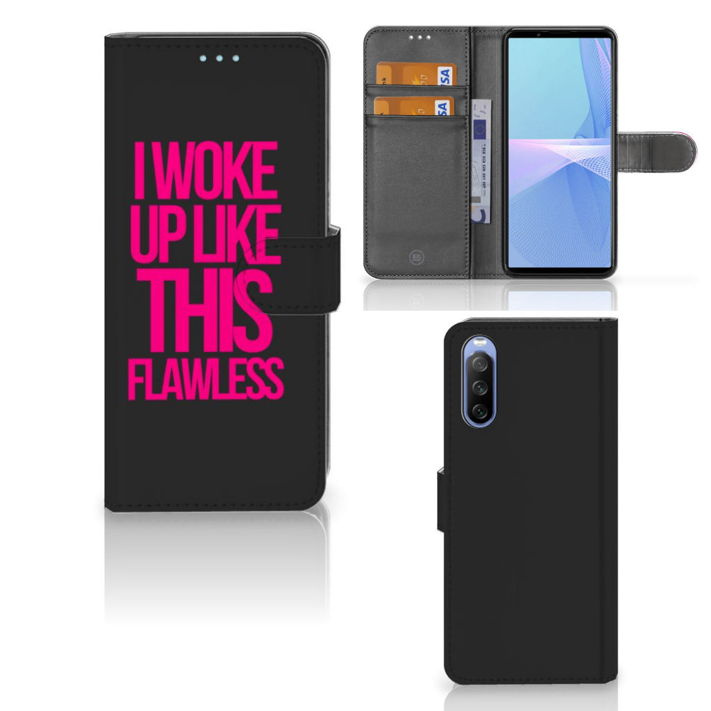 Sony Xperia 10 III Hoesje met naam Woke Up - Origineel Cadeau Zelf Maken