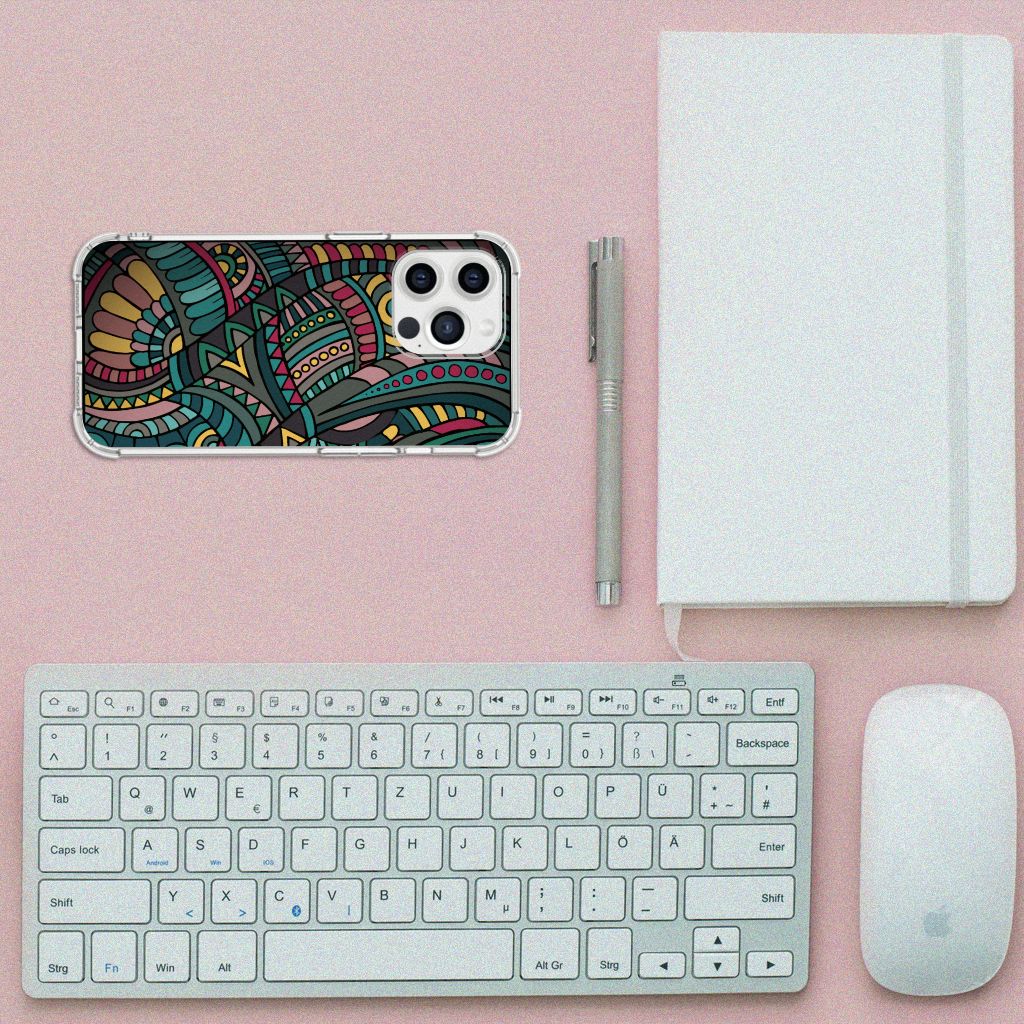 iPhone 13 Pro Max Doorzichtige Silicone Hoesje Aztec - B2C Telecom