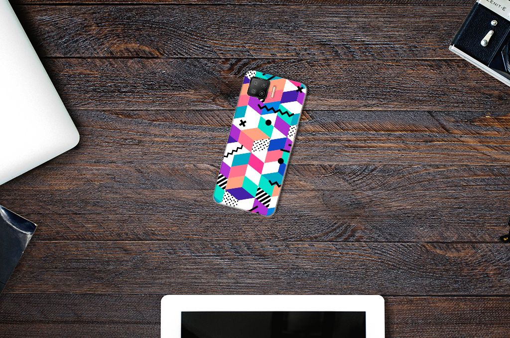 OPPO A73 4G TPU Hoesje Blokken Kleurrijk B2C Telecom