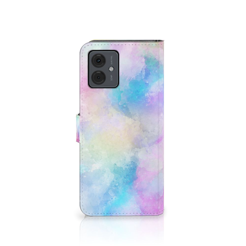 Hoesje Motorola Moto G14 Watercolor Light met pastelkleuren en unieke watercolorprint.