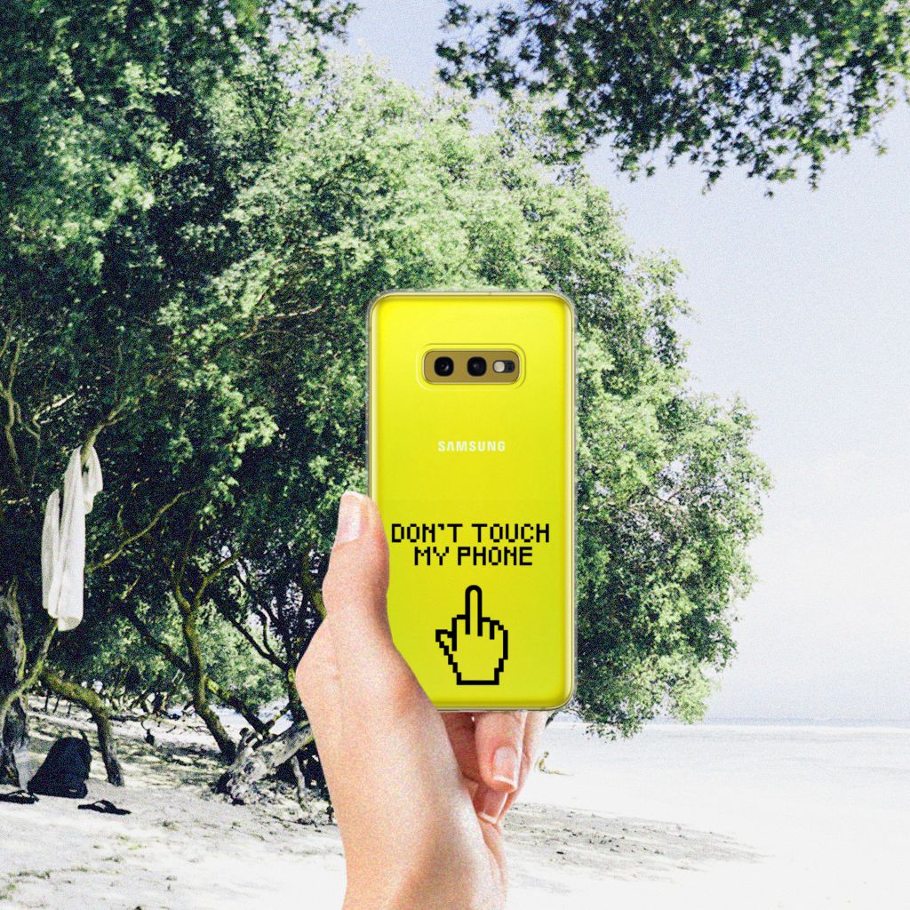 Samsung Galaxy S10e Silicone-hoesje Finger Don't Touch My Phone