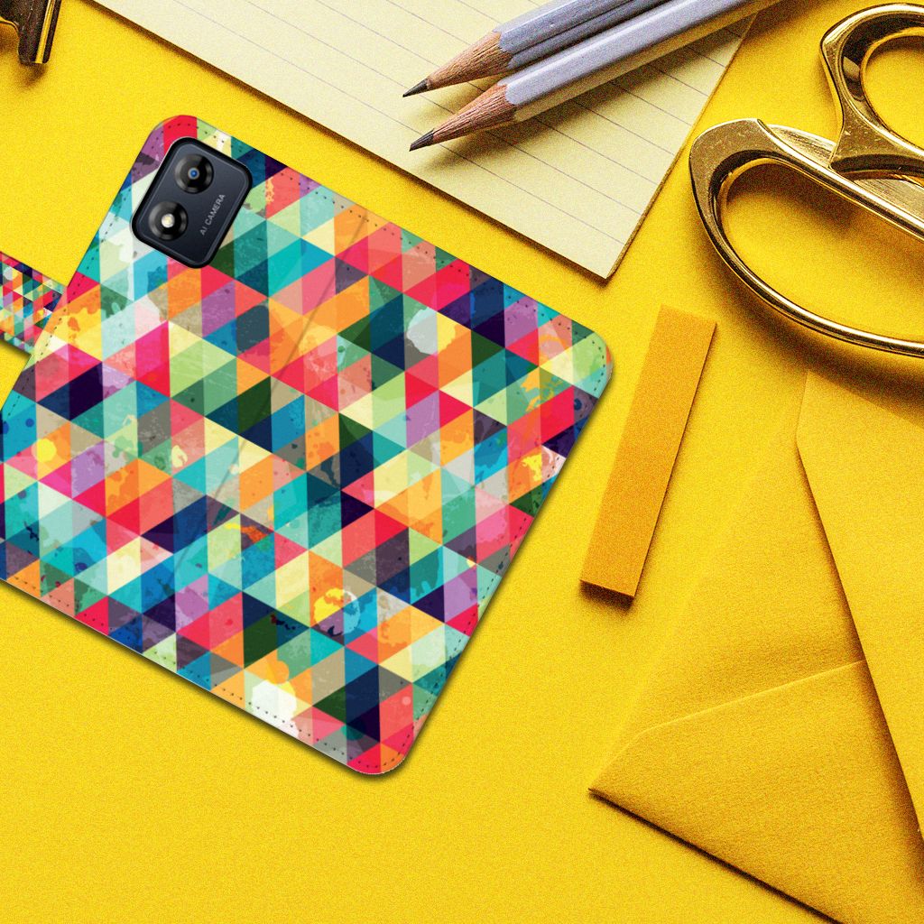 Motorola Moto E13 4G Telefoon Hoesje Geruit