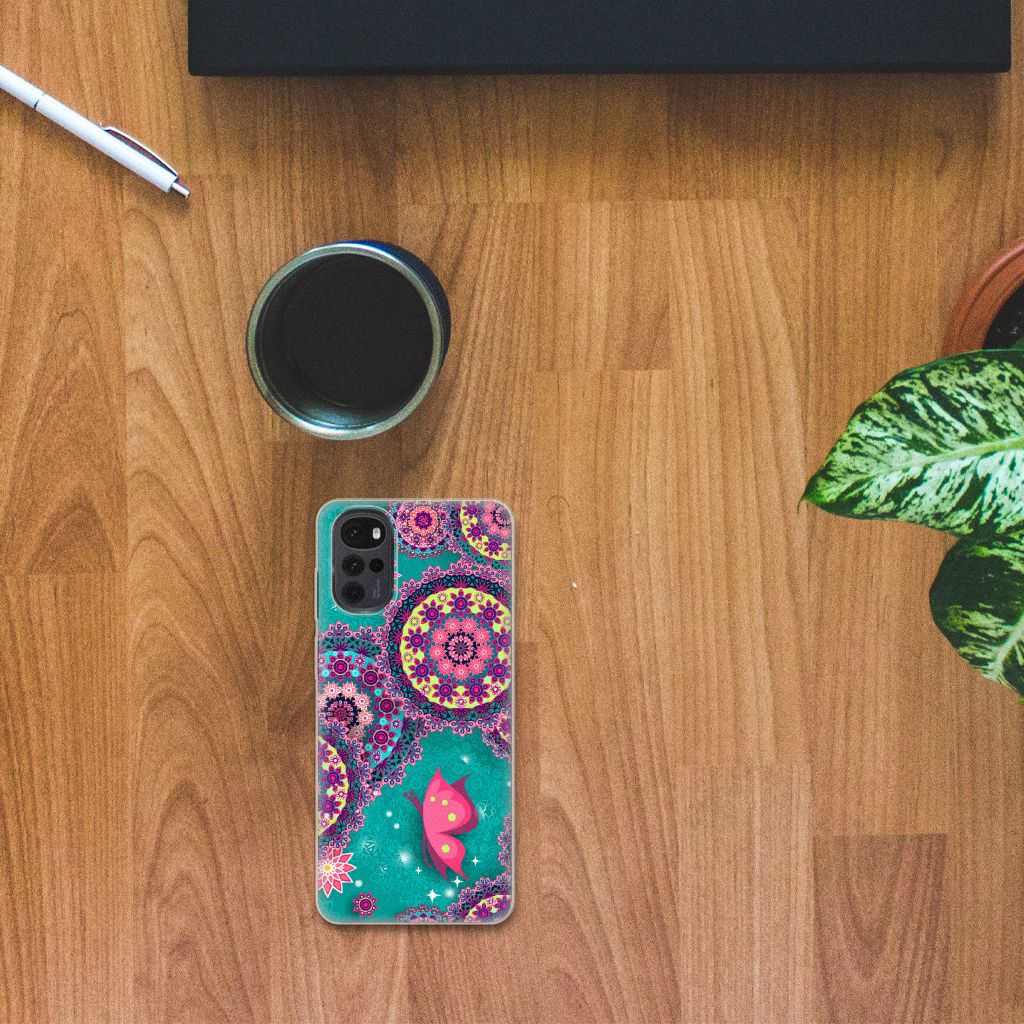 Motorola Moto G22 Hoesje maken Cirkels en Vlinders B2C Telecom