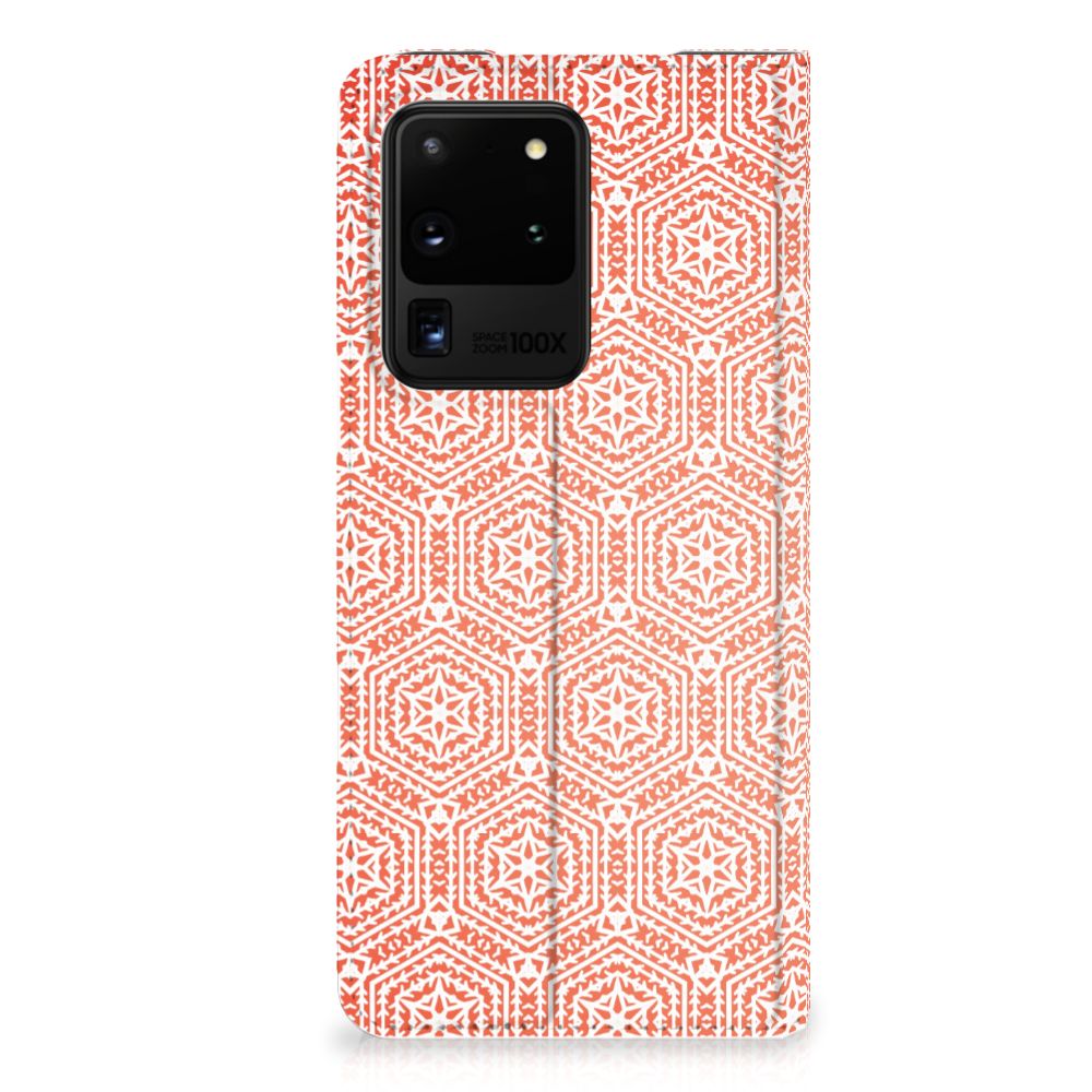 Samsung Galaxy S20 Ultra Hoesje met Magneet Pattern Orange - B2C Telecom
