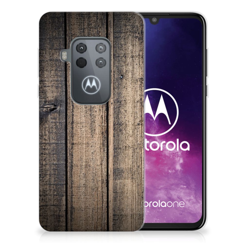 Motorola One Zoom Bumper Hoesje Steigerhout