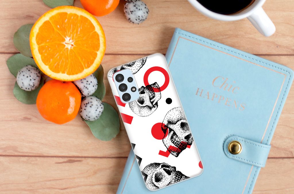 Silicone Back Case Samsung Galaxy A13 4G Skull Red B2C Telecom