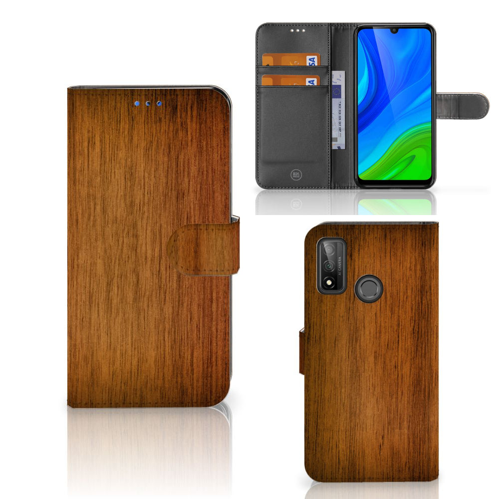 Huawei P Smart 2020 Book Style Case Donker Hout