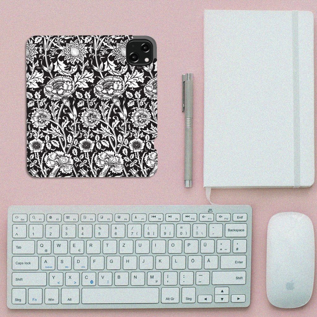 iPhone 13 Smart Cover Black Flowers