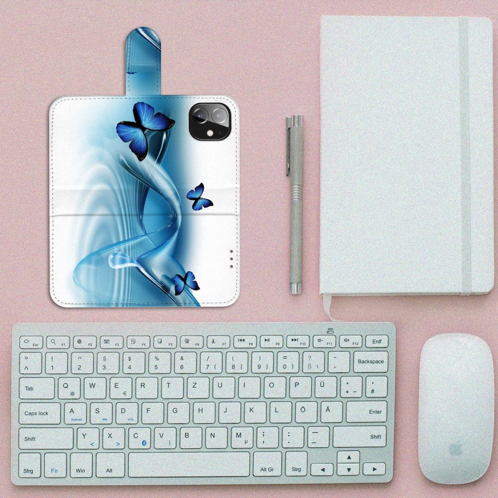 Apple iPhone 12 Mini Telefoonhoesje met Pasjes Vlinders