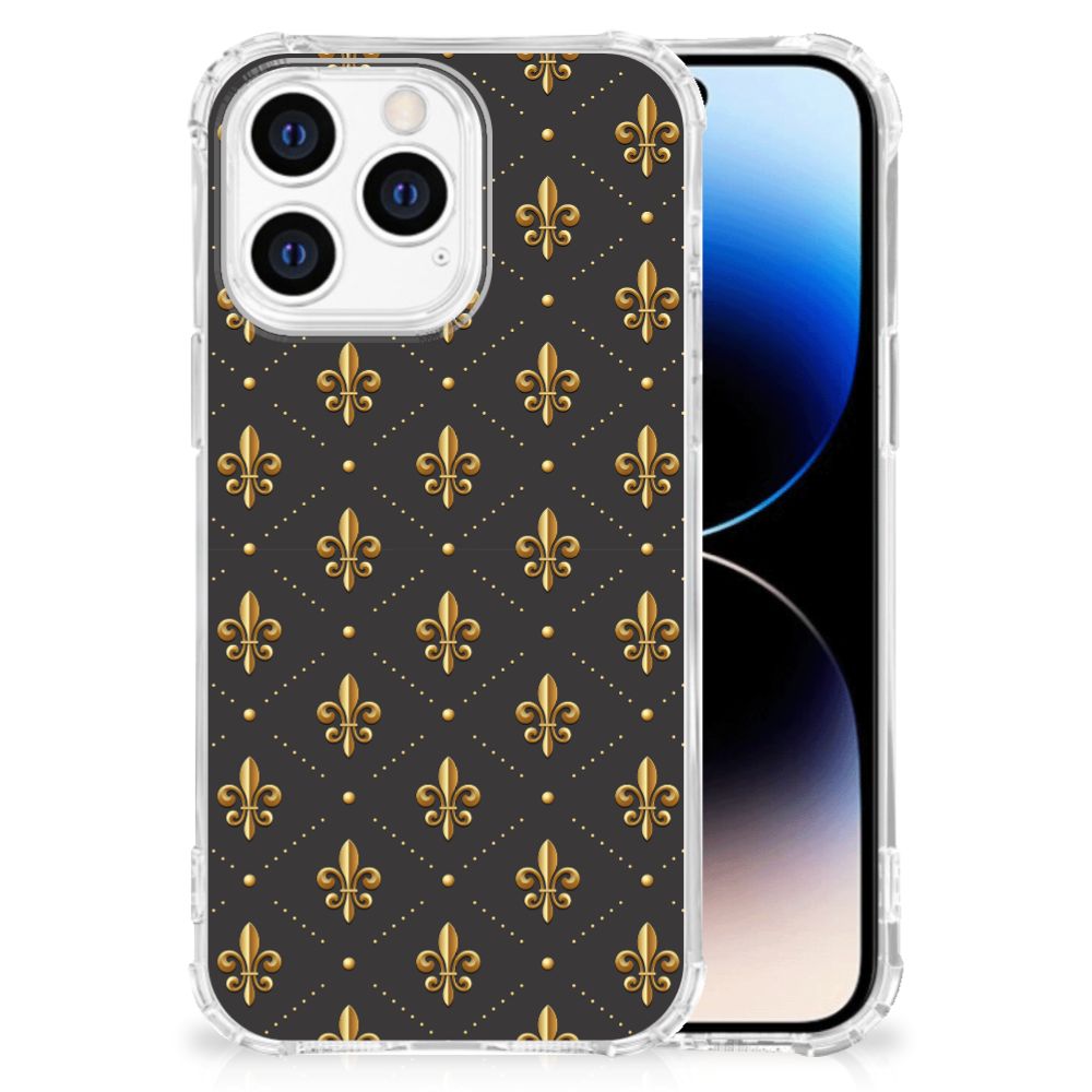 iPhone 14 Pro Doorzichtige Silicone Hoesje Franse Lelie
