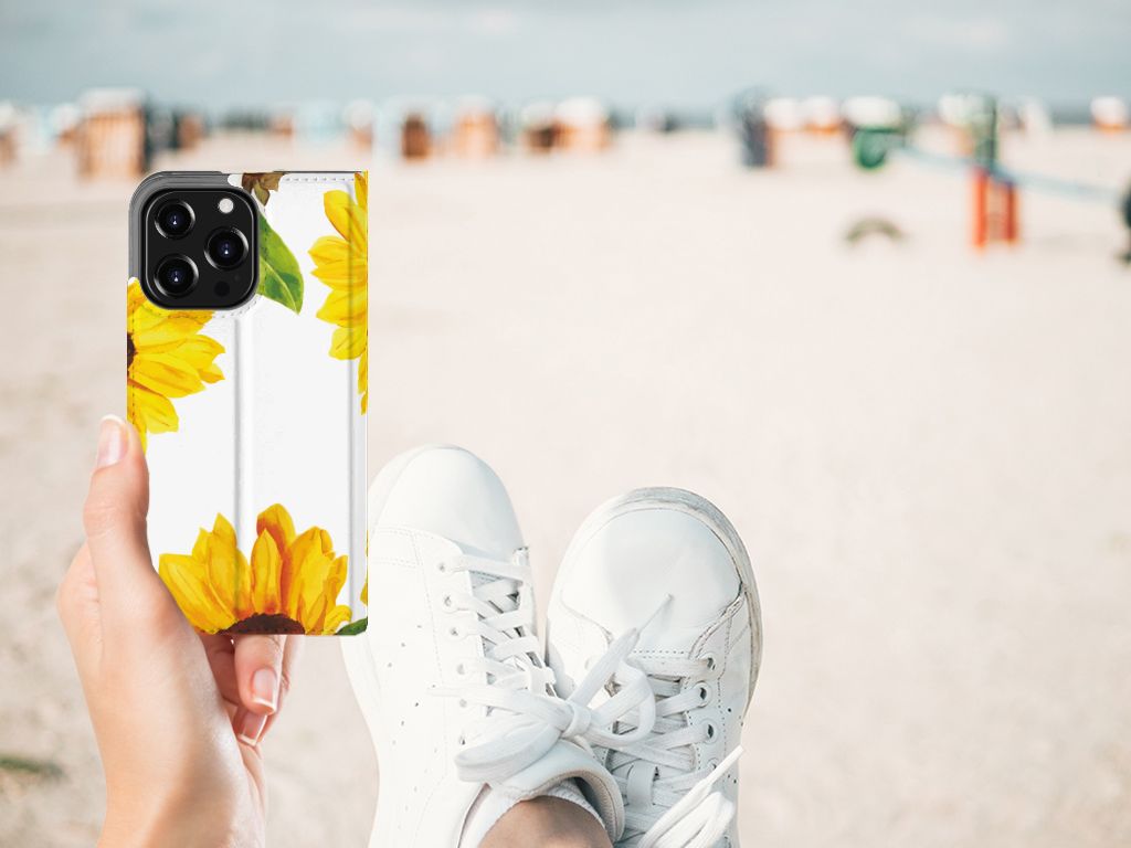 Smart Cover voor iPhone 13 Pro Zonnebloemen - B2C Telecom