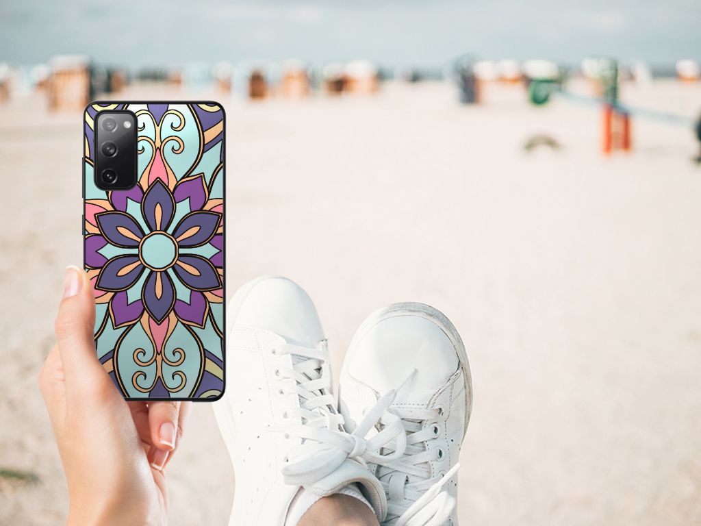 Samsung Galaxy S20 FE Bloemen Hoesje Purple Flower B2C Telecom