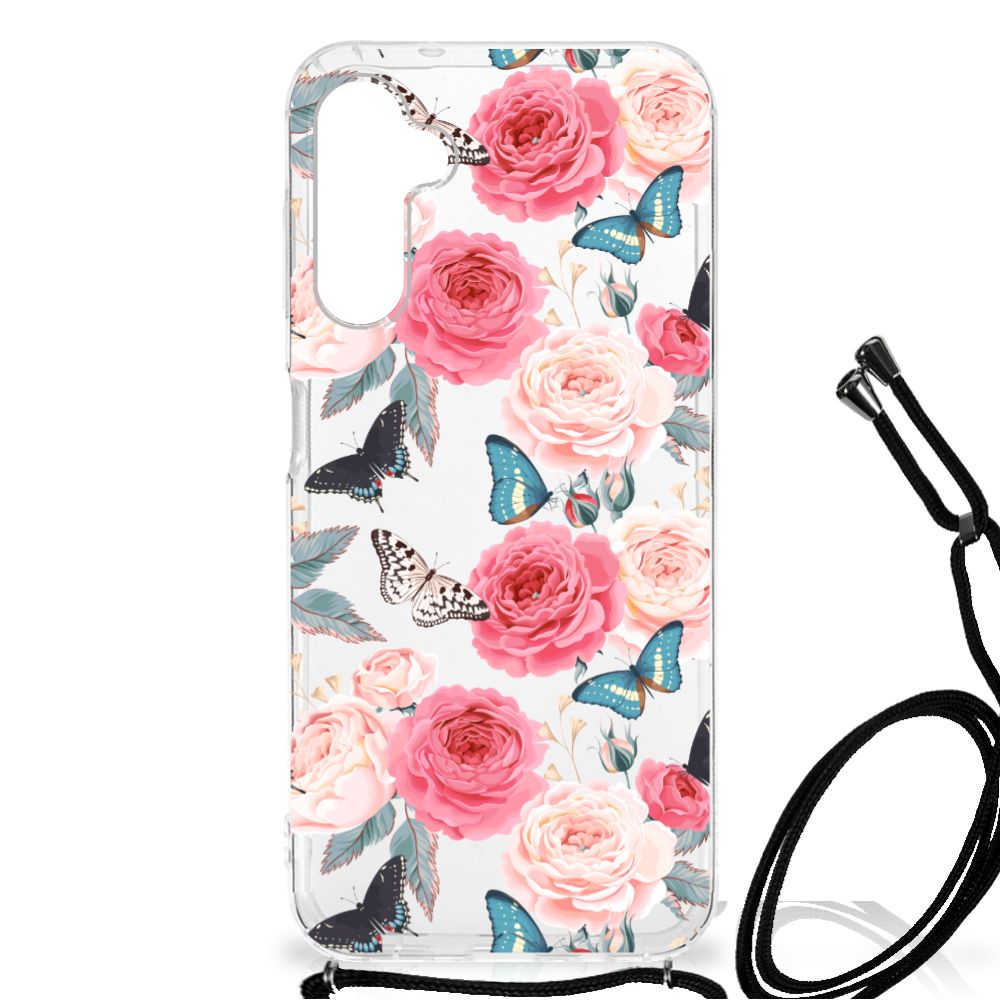Samsung Galaxy A14 5G Case Butterfly Roses with floral design and butterflies, perfect for protection and style.