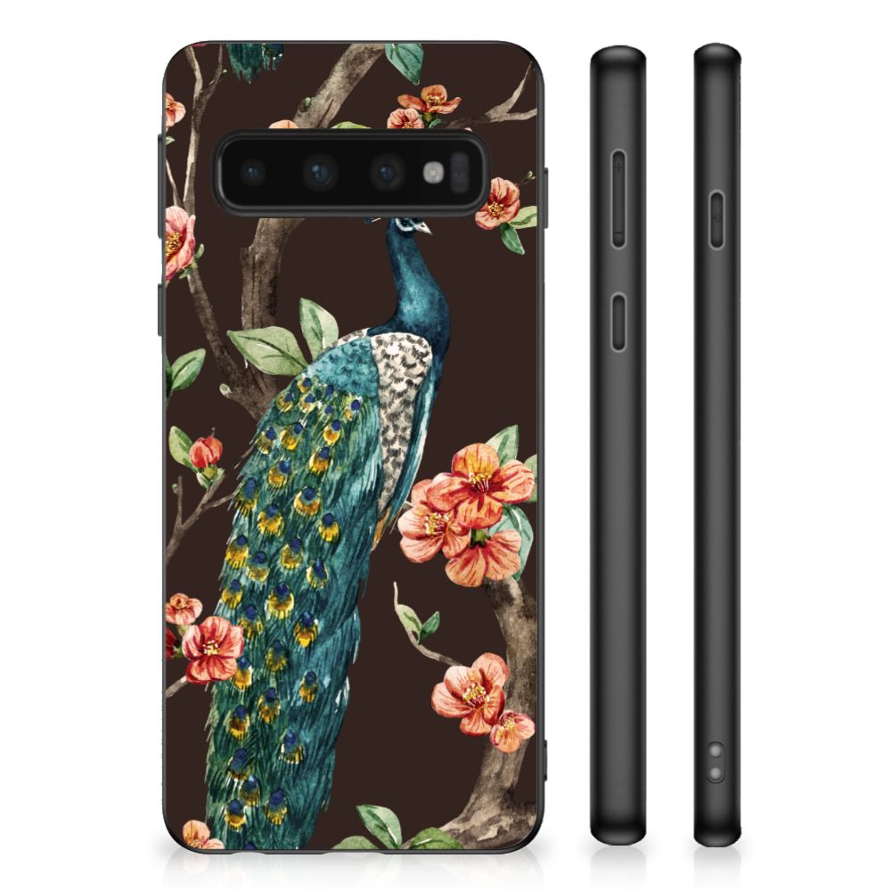 Samsung Galaxy S10 Back Cover Pauw met Bloemen