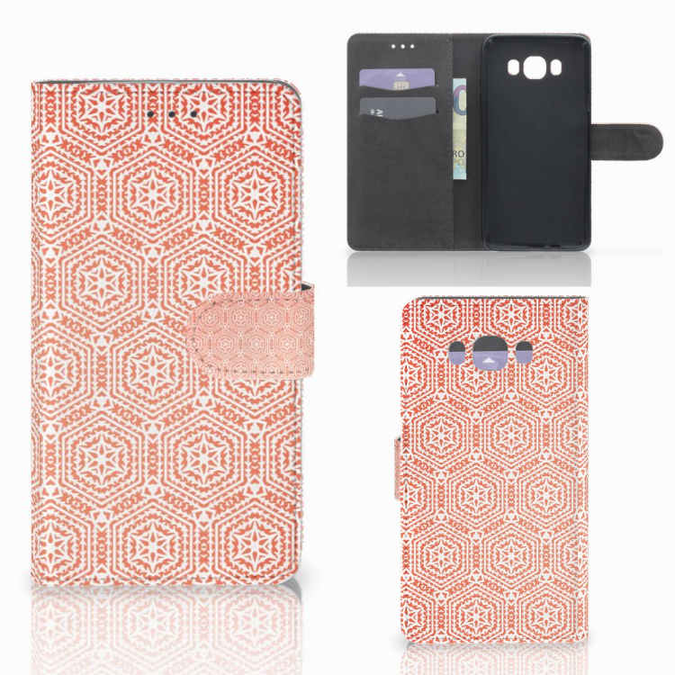 Samsung Galaxy J7 2016 Telefoon Hoesje Pattern Orange