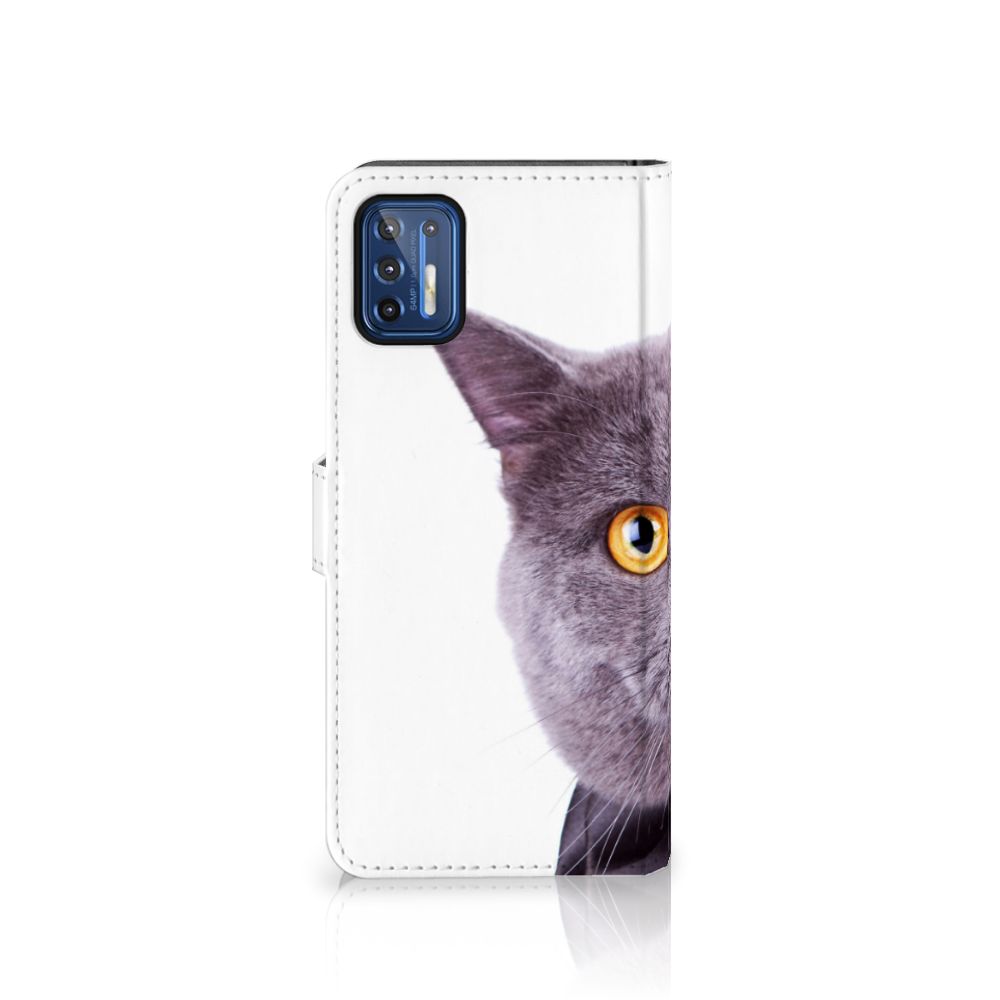 Motorola Moto G9 Plus Telefoonhoesje met Pasjes Kat