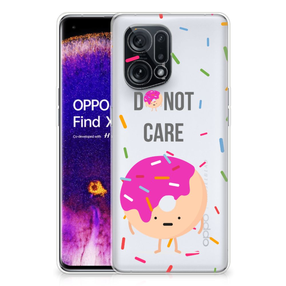 OPPO Find X5 Siliconen Case Donut Roze B2C Telecom