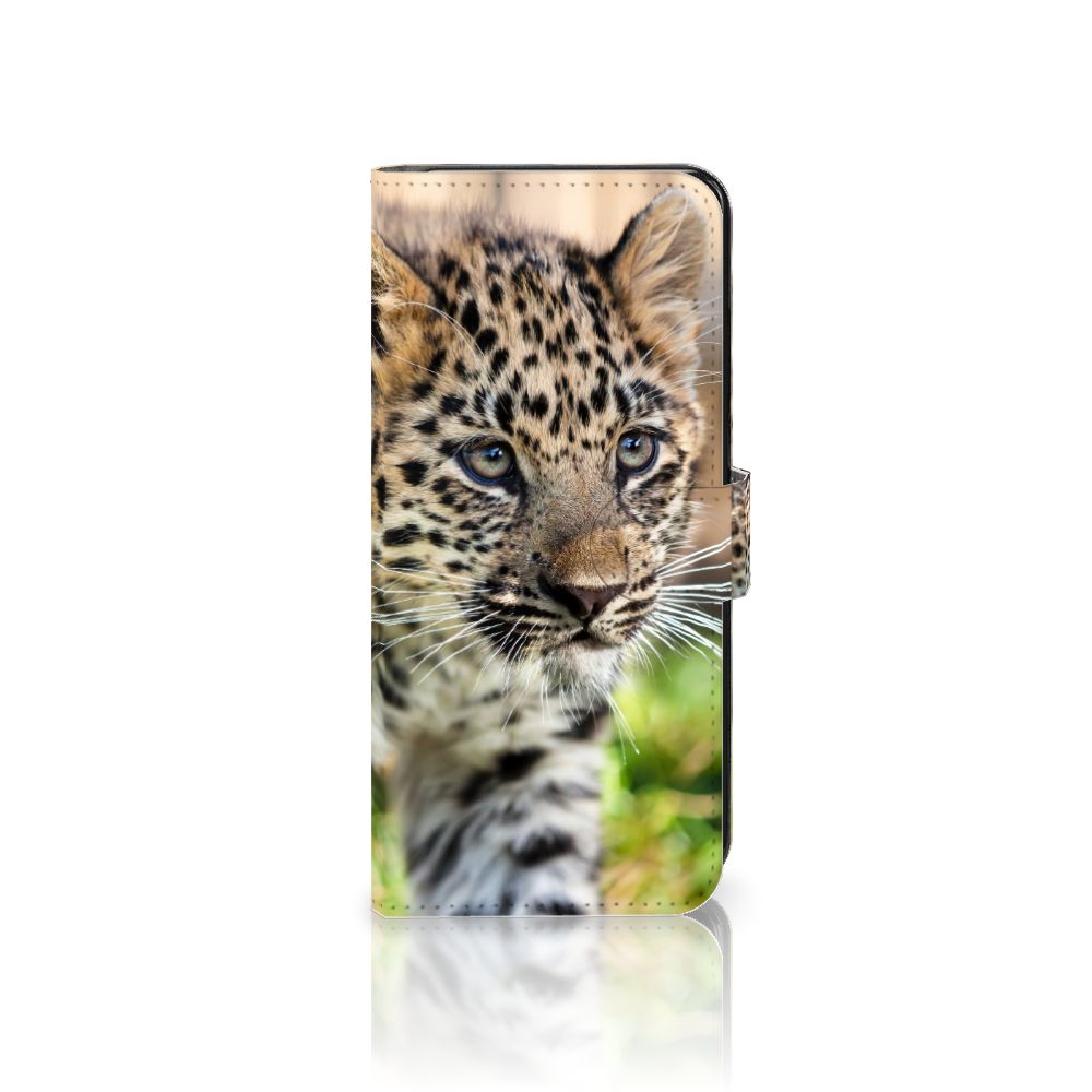 OPPO Reno8 Telefoonhoesje met Pasjes Baby Luipaard