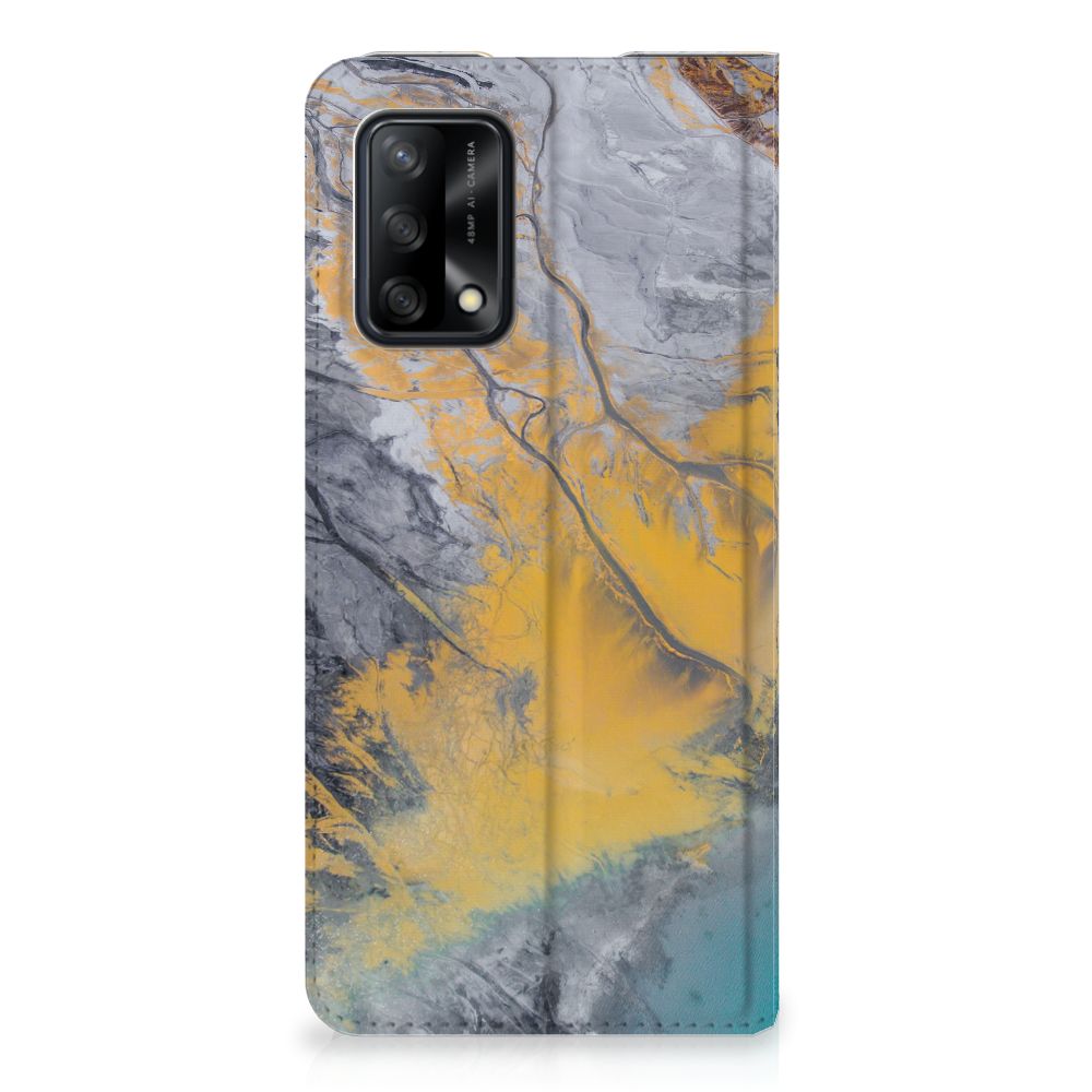 OPPO A74 4G Standcase Marble Blue Gold - B2C Telecom