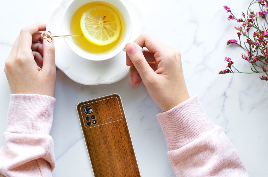 Xiaomi Poco X4 Pro 5G Bumper Hoesje Donker Hout B2C Telecom
