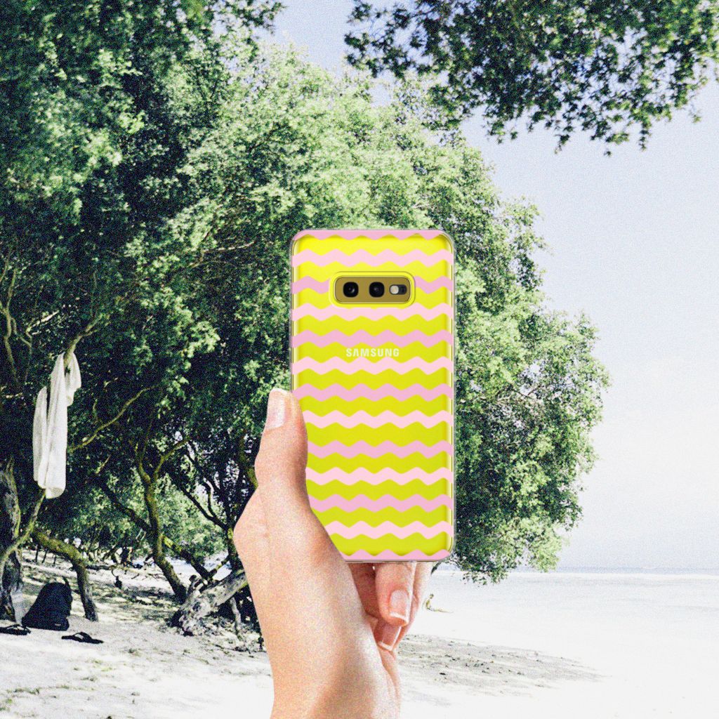 Samsung Galaxy S10e TPU bumper Waves Roze