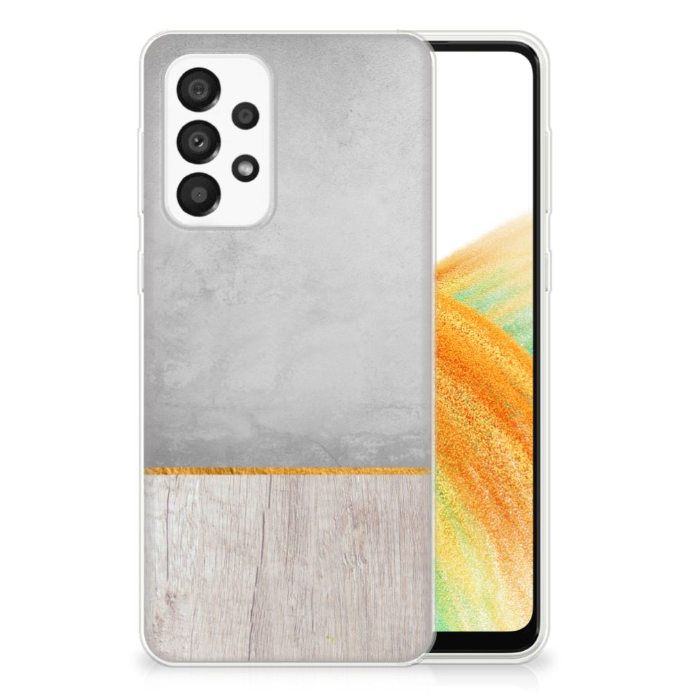 Samsung Galaxy A33 5G Bumper Hoesje Wood Concrete B2C Telecom
