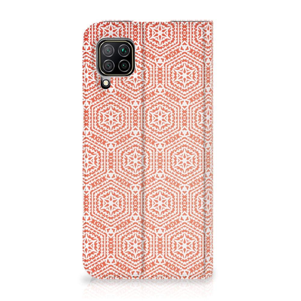 Huawei P40 Lite Hoesje met Magneet Pattern Orange - B2C Telecom