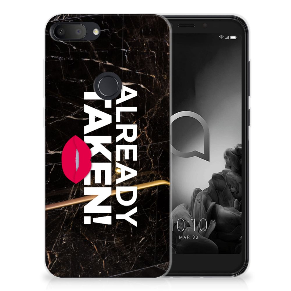 Alcatel 1S (2019) Siliconen hoesje met naam Already Taken Black