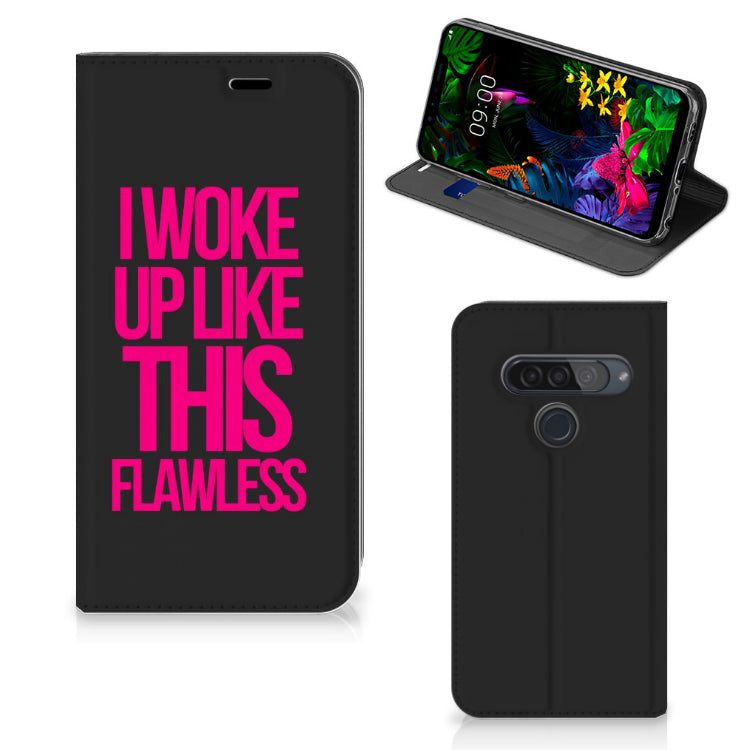 LG G8s Thinq Hoesje met tekst Woke Up - Origineel Cadeau Zelf Maken