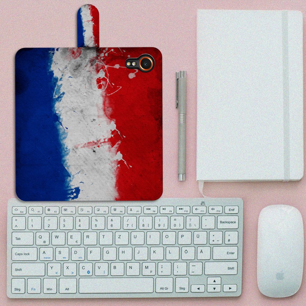 Samsung Galaxy Xcover 7 Bookstyle Case Nederland met artistiek design van de Nederlandse vlag.