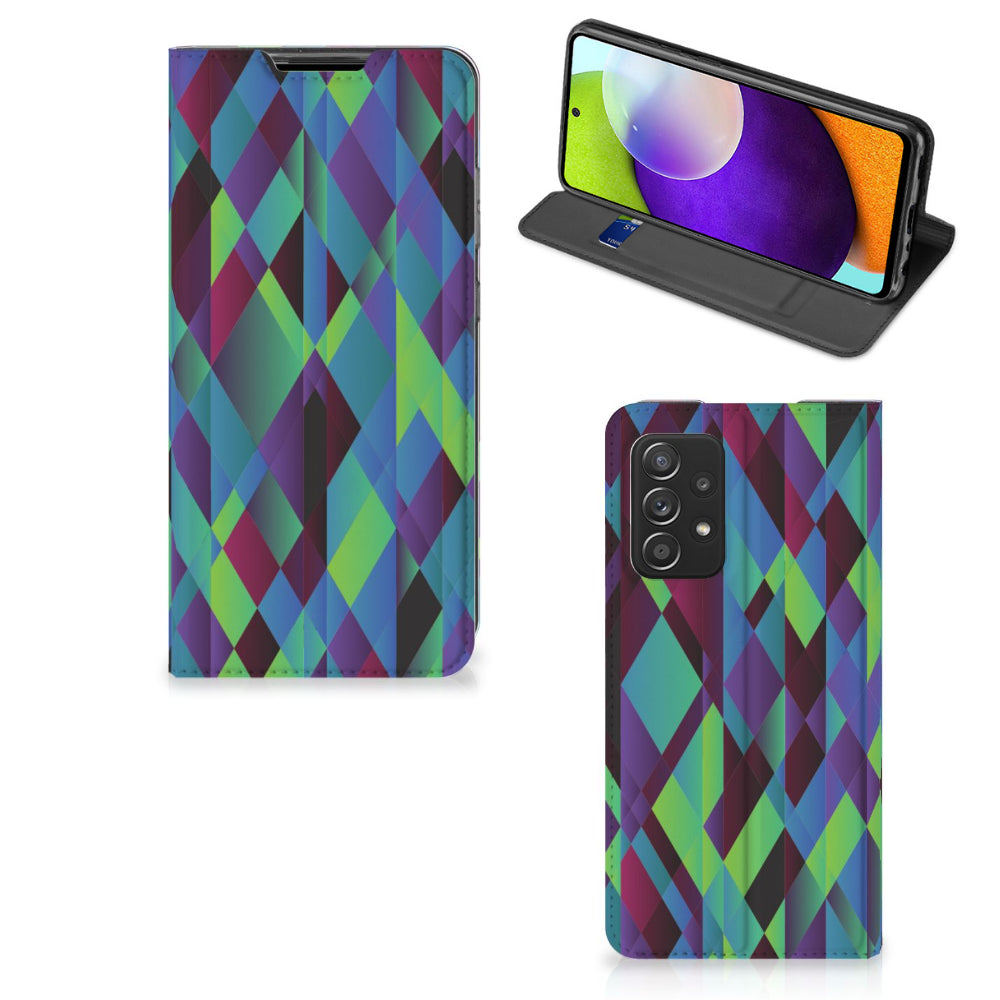 Samsung Galaxy A52 Stand Case Abstract Green Blue