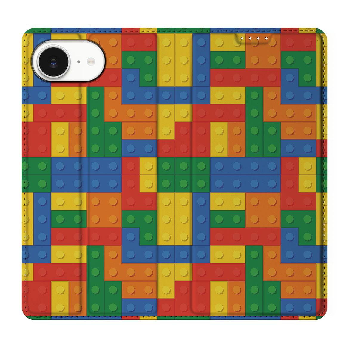 Apple iPhone 16e Hoesje met Magneet Blokken - Blokken design - Afbeelding 2