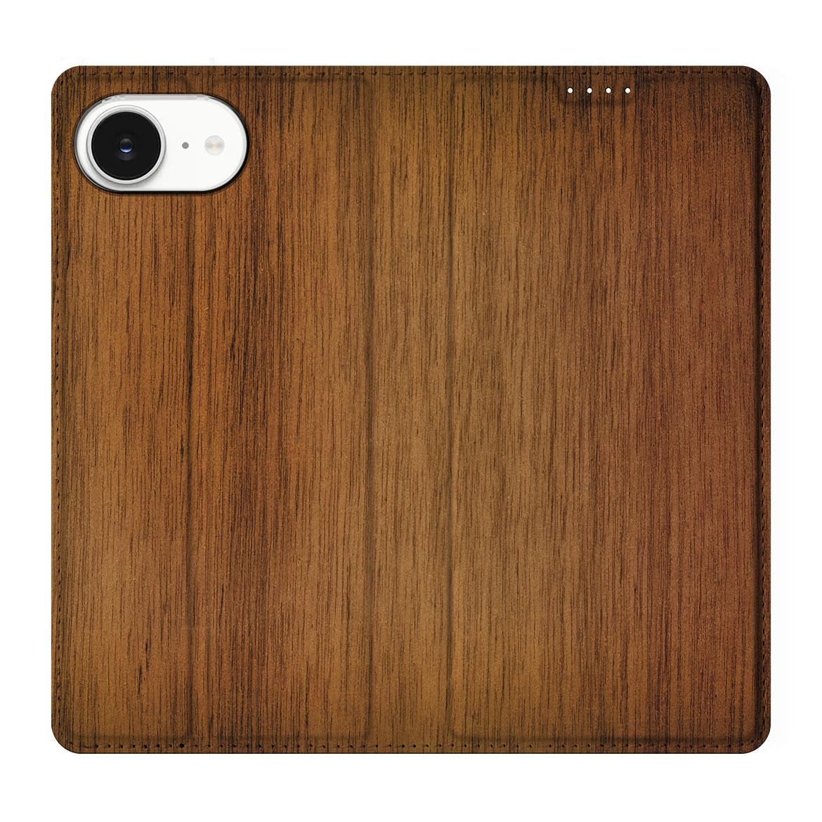 Apple iPhone 16e Book Wallet Case Donker Hout - Donker Hout design - Afbeelding 2