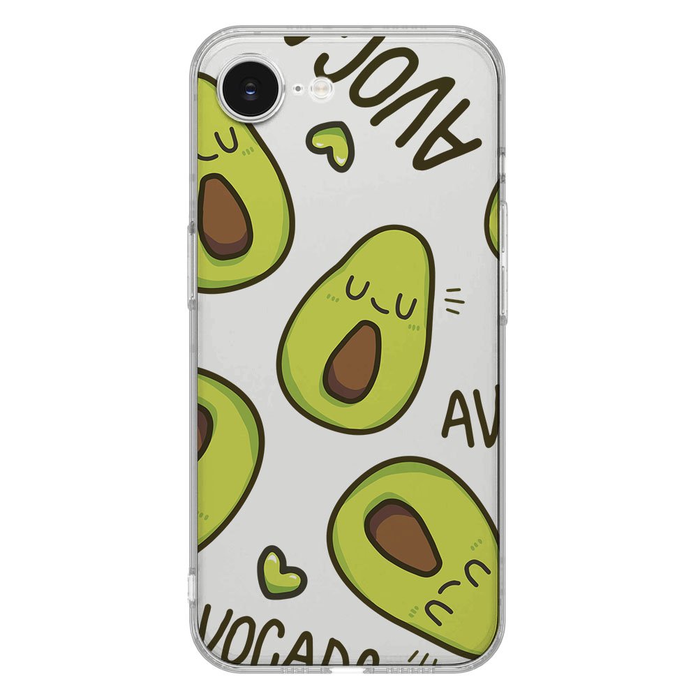 TPU Hoesje iPhone 16e - Avocado Singing Backcover met vrolijke avocado's en speelse design