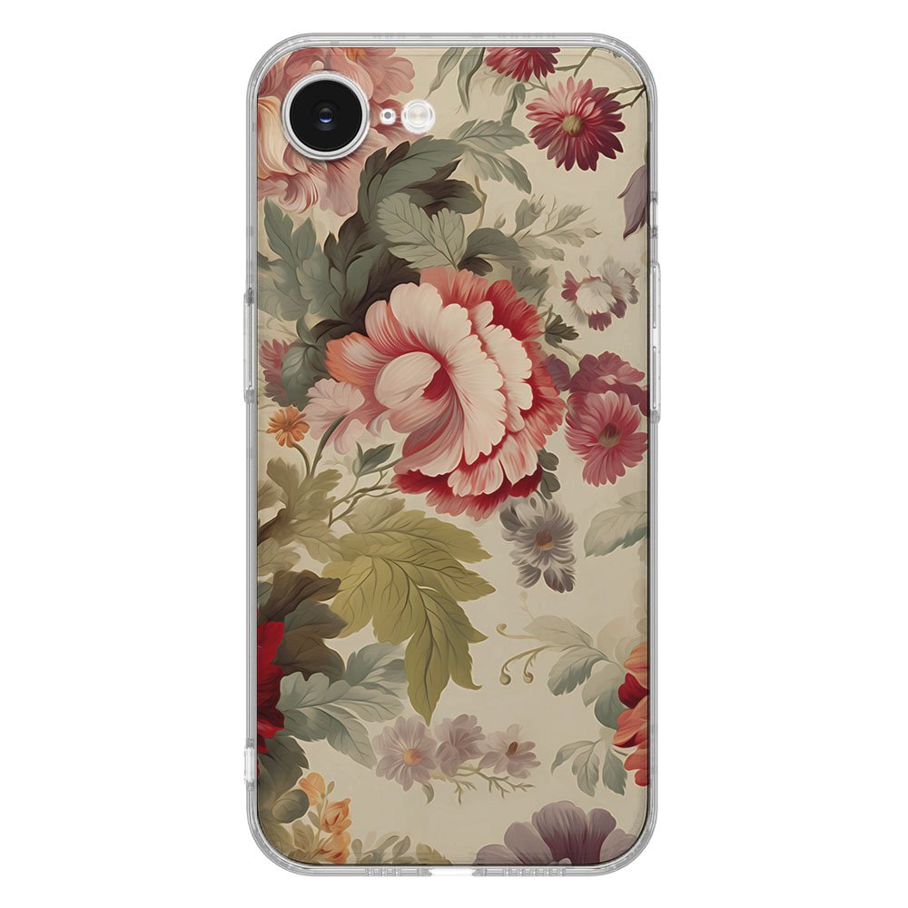 TPU Hoesje iPhone 16e - Bloemen Backcover met kleurrijk bloemen design op siliconen case.