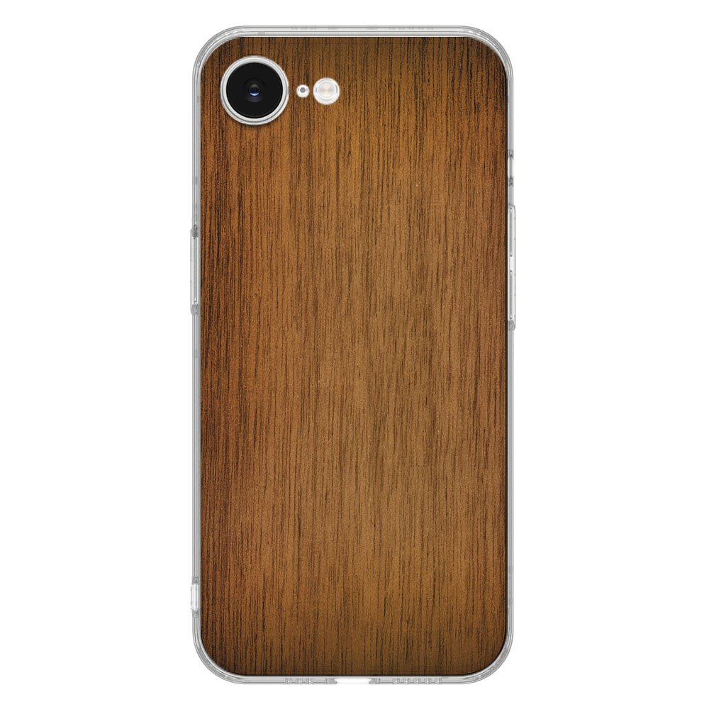 TPU Hoesje iPhone 16e - Donker Hout Backcover met uniek houteffect voor stijlvolle bescherming