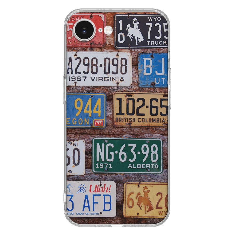 TPU Hoesje iPhone 16e - Kentekenplaten Backcover met kleurrijk design van kentekenplaten.