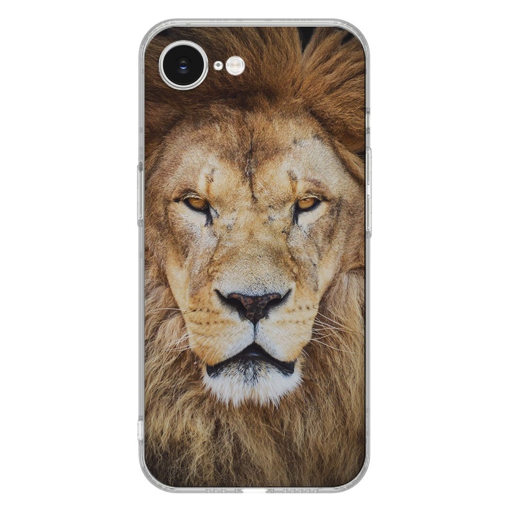 TPU Hoesje iPhone 16e - Leeuw Backcover met leeuwengezicht en ultieme bescherming.