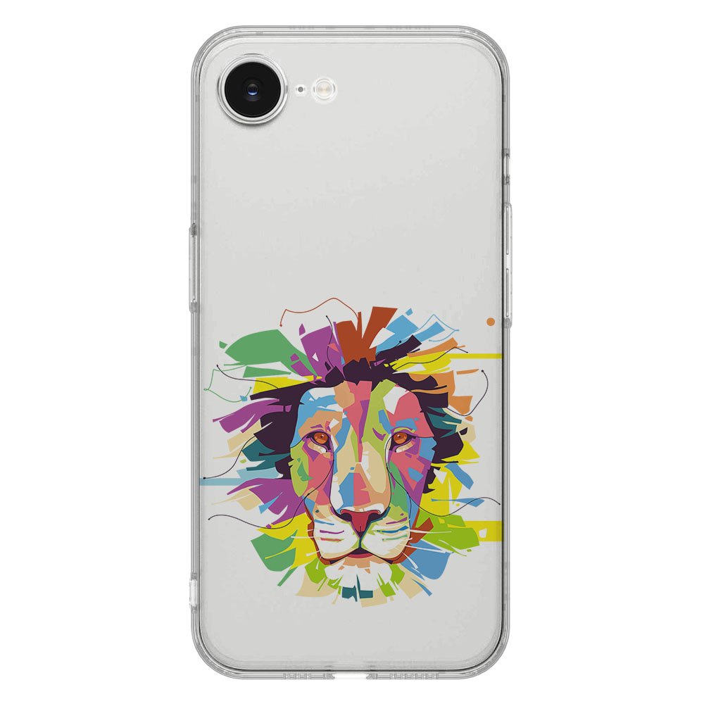 TPU Hoesje iPhone 16e - Lion Color Backcover met uniek en levendig leeuwendesign