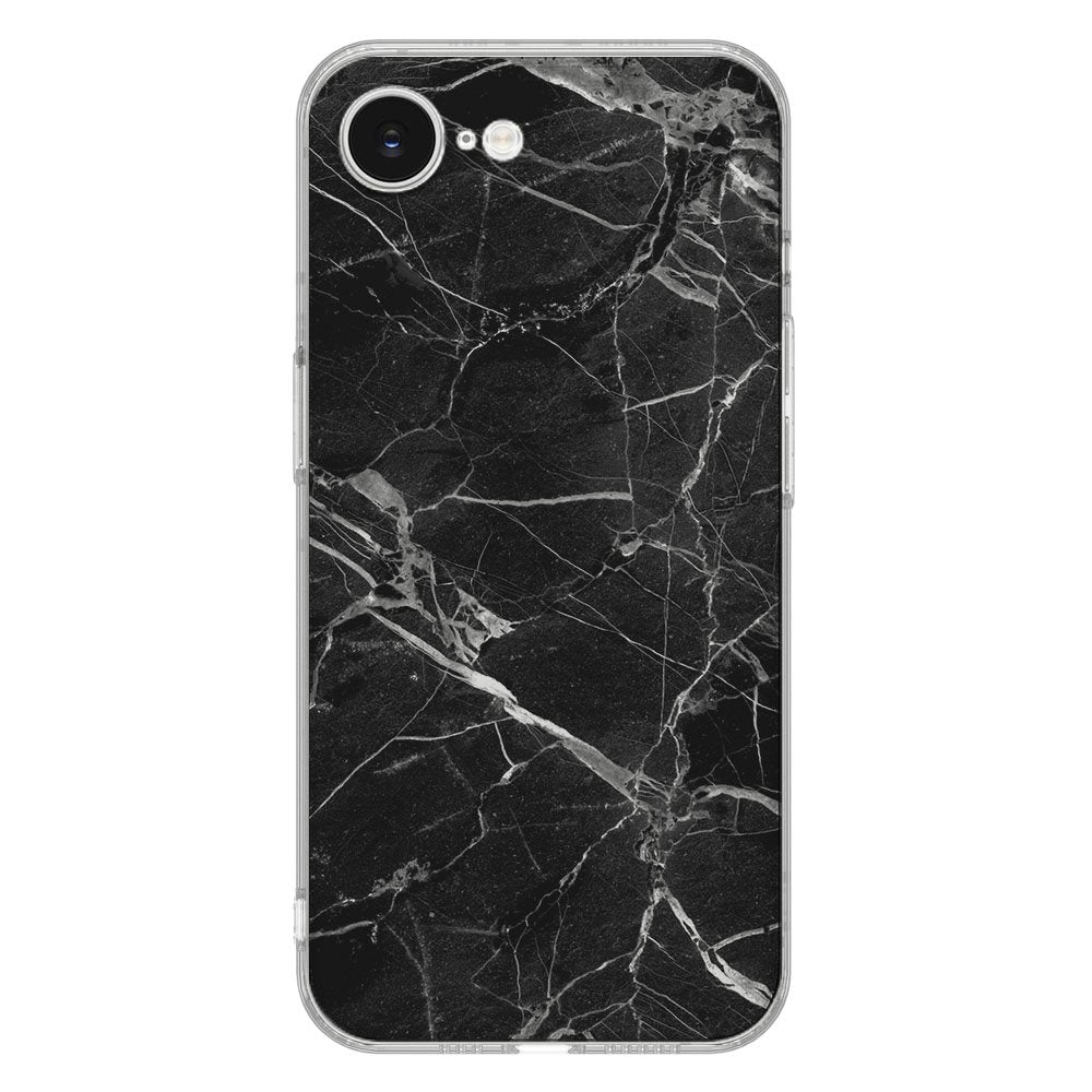 TPU Hoesje iPhone 16e - Marmer Zwart Backcover design met elegant zwart marmer en slank profiel voor optimale bescherming.