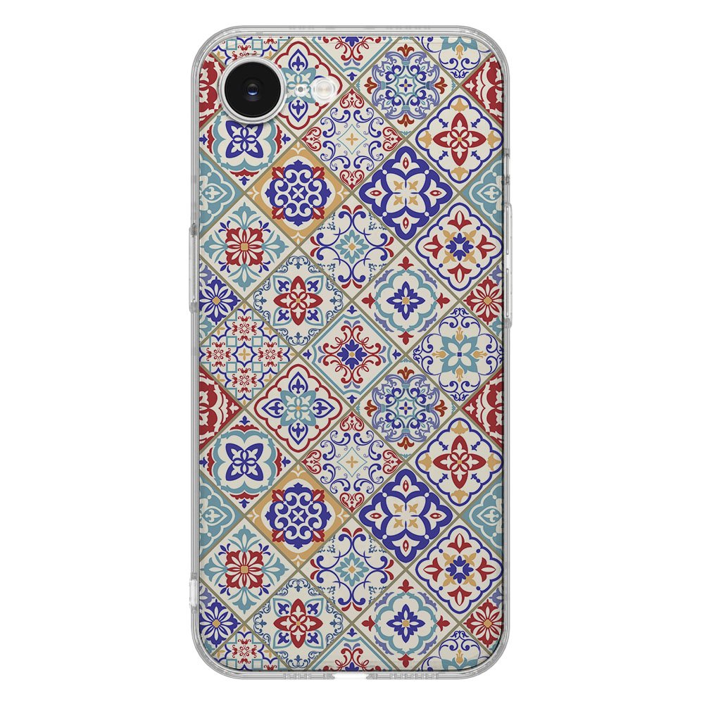 TPU Hoesje iPhone 16e - Tiles Color Backcover met kleurrijke tegels design.