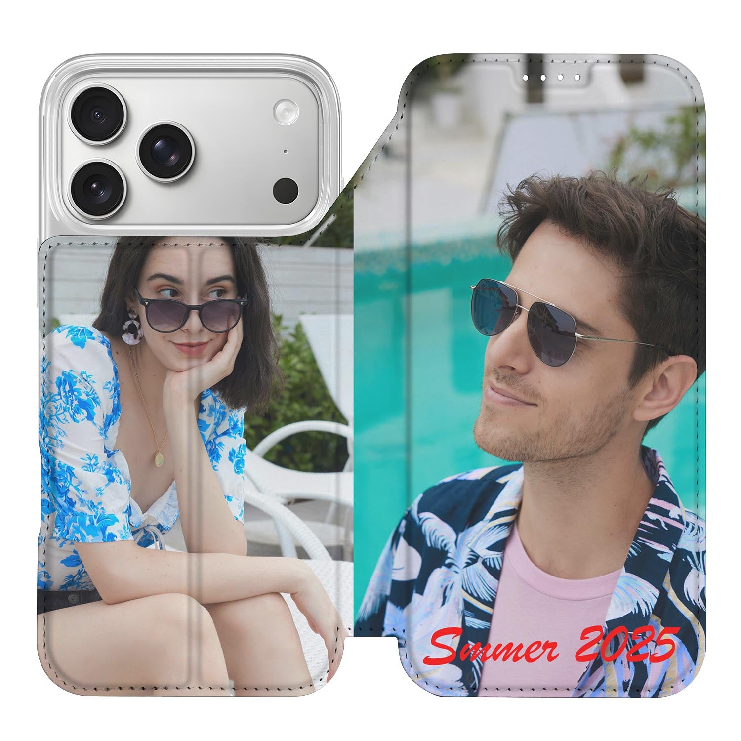 iPhone 17 Pro Stand Case Hoesje Maken met Foto Premium Design foto stijlvolle mensen strand zomer
