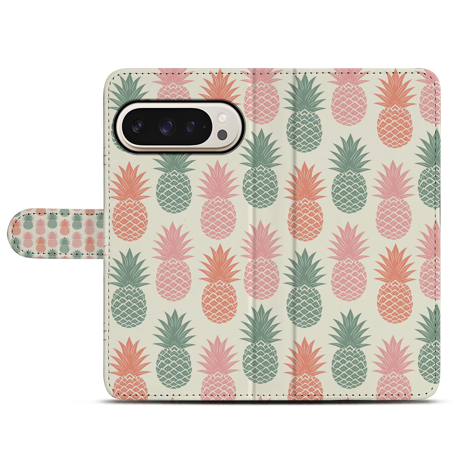 Ananas VibeBook Google Pixel 10 Pro XL Cadeau Book Case ananasprint voorkant