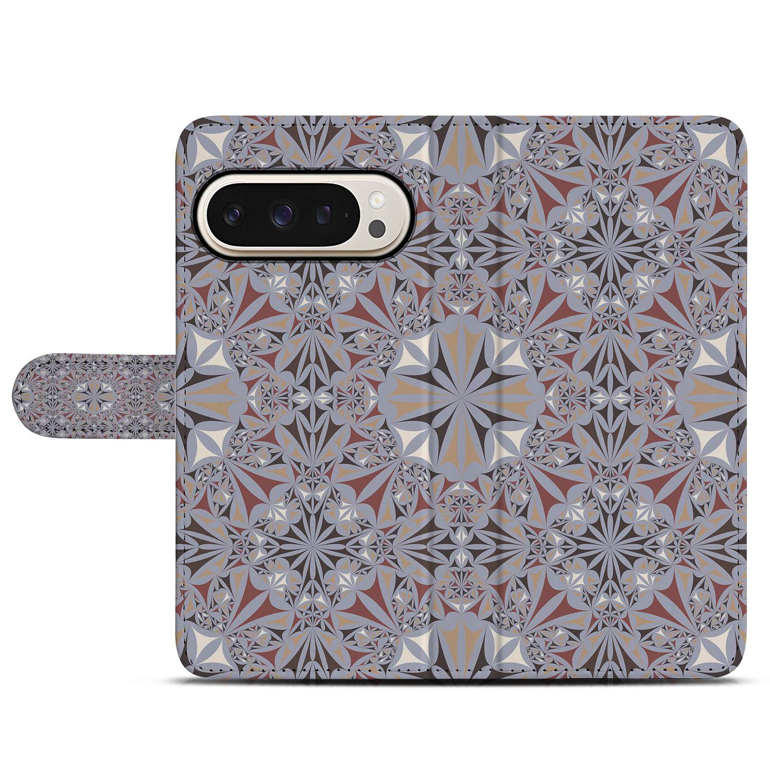Bookcase Google Pixel 10 Pro XL Bloemenpatroon Cadeau Idee bookcase bloemenpatroon bovenaanzicht