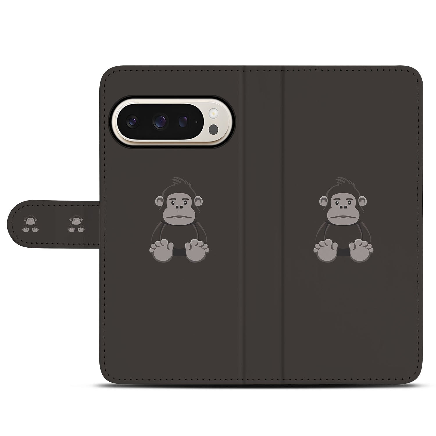 Book Case Google Pixel 10 Pro XL Gorilla Bruin Boekhoesje portefeuille voorzijde