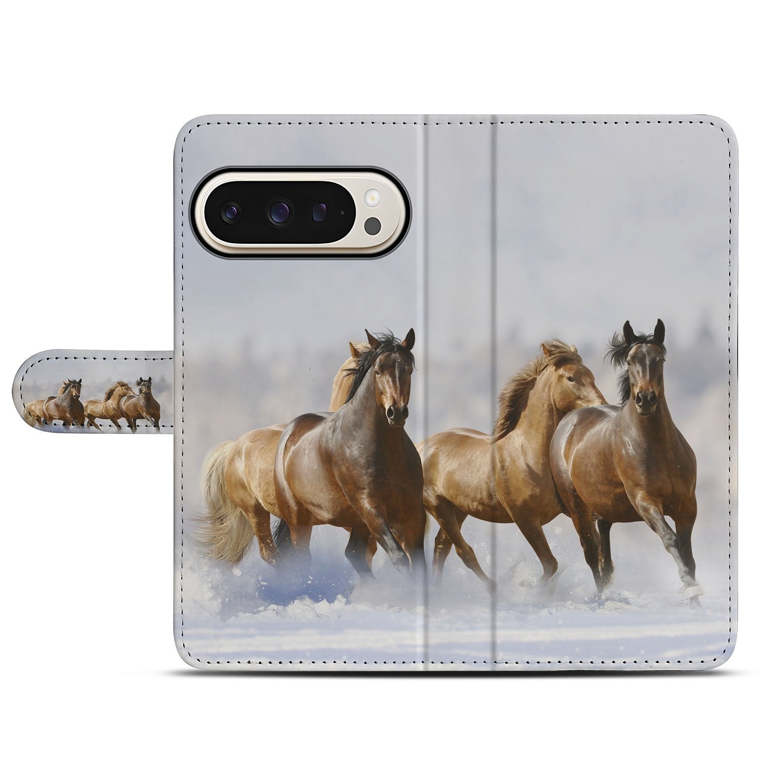 Google Pixel 10 Pro XL Paarden Motief Book Case met paarden design voorkant